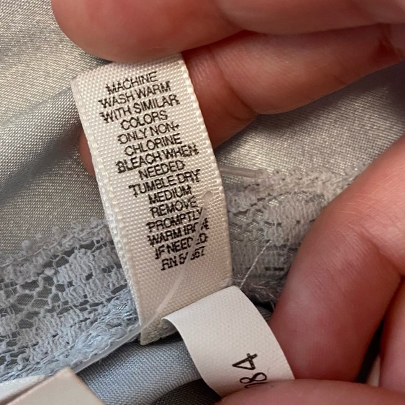 NWT Vintage 90s Victorias Secret Satin Silk Grey Maxi Slip Dress Lace Chemise - Picture 16 of 16